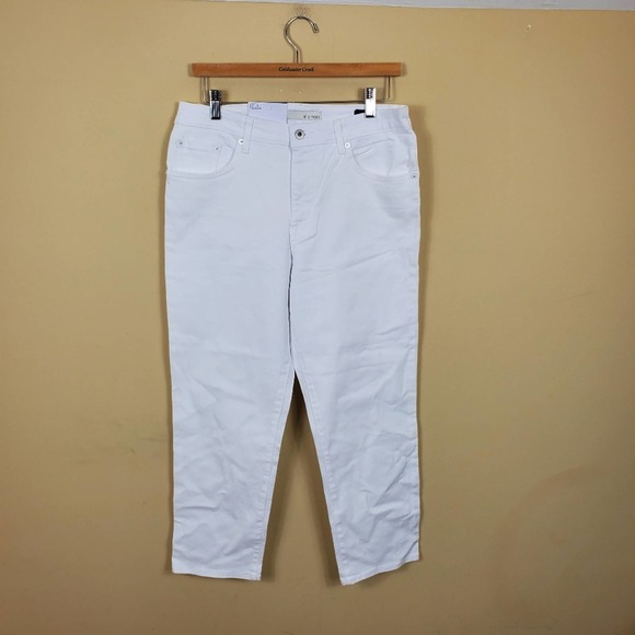 Ella Moss High Rise Slim Straight Ankle Jean in White Size 10/30 - Picture 1 of 8